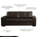 Sofá Decorativo 2 Lugares Turim 150cm Couro Marrom G58 - Gran Belo