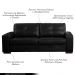 Sofá Decorativo 2 Lugares Turim 150cm Couro Preto G58 - Gran Belo