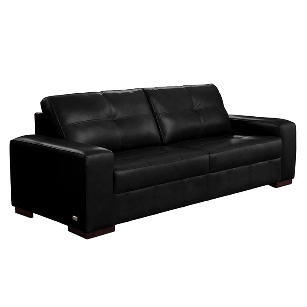 Sofá Decorativo 2 Lugares Turim 150cm Couro Preto G58 - Gran Belo