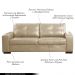 Sofá Decorativo 2 Lugares Turim 200cm Couro Bege G58 - Gran Belo