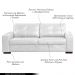 Sofá Decorativo 2 Lugares Turim 200cm Couro Branco G58 - Gran Belo