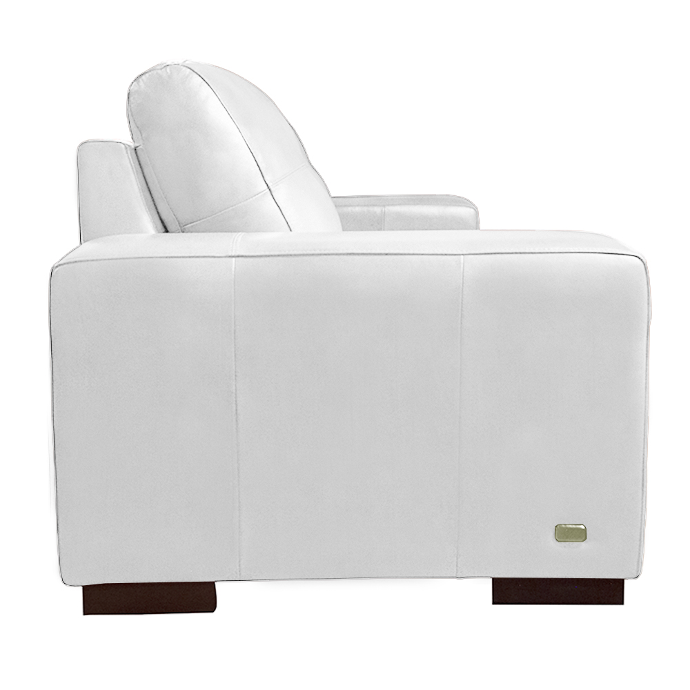 Sofá Decorativo 2 Lugares Turim 200cm Couro Branco G58 - Gran Belo