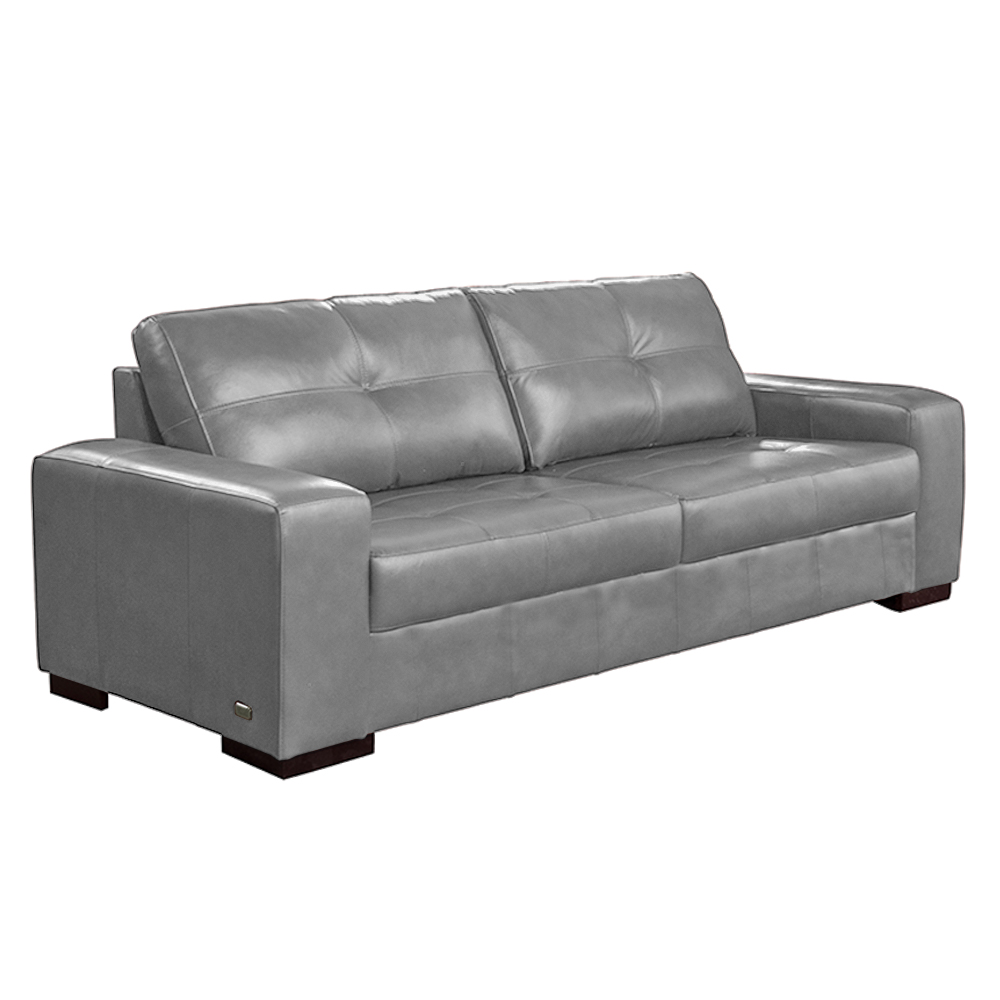 Sofá Decorativo 2 Lugares Turim 200cm Couro Cinza G58 - Gran Belo