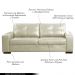 Sofá Decorativo 2 Lugares Turim 200cm Couro Tiza G58 - Gran Belo