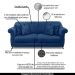 Sofá Decorativo 200cm 3 Lugares com 4 Almofadas Armstrong Suede Azul Marinho G63 - Gran Belo