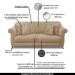 Sofá Decorativo 200cm 3 Lugares com 4 Almofadas Armstrong Suede Bege G63 - Gran Belo
