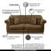 Sofá Decorativo 200cm 3 Lugares com 4 Almofadas Armstrong Suede Caramelo G63 - Gran Belo