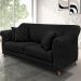 Sofá Decorativo 200cm 3 Lugares com 4 Almofadas Armstrong Suede Preto G63 - Gran Belo
