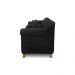 Sofá Decorativo 200cm 3 Lugares com 4 Almofadas Armstrong Suede Preto G63 - Gran Belo