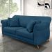 Sofá Decorativo 200cm 3 Lugares com 4 Almofadas Armstrong Veludo Azul Marinho G63 - Gran Belo