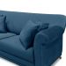 Sofá Decorativo 200cm 3 Lugares com 4 Almofadas Armstrong Veludo Azul Marinho G63 - Gran Belo