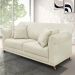 Sofá Decorativo 200cm 3 Lugares com 4 Almofadas Armstrong Veludo Bege G63 - Gran Belo