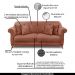 Sofá Decorativo 200cm 3 Lugares com 4 Almofadas Armstrong Veludo Cobre G63 - Gran Belo