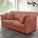 Sofá Decorativo 200cm 3 Lugares com 4 Almofadas Armstrong Veludo Cobre G63 - Gran Belo