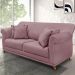 Sofá Decorativo 200cm 3 Lugares com 4 Almofadas Armstrong Veludo Lilás G63 - Gran Belo