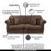 Sofá Decorativo 200cm 3 Lugares com 4 Almofadas Armstrong Veludo Marrom G63 - Gran Belo