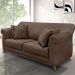 Sofá Decorativo 200cm 3 Lugares com 4 Almofadas Armstrong Veludo Marrom G63 - Gran Belo
