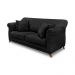 Sofá Decorativo 200cm 3 Lugares com 4 Almofadas Armstrong Veludo Preto G63 - Gran Belo