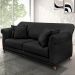 Sofá Decorativo 200cm 3 Lugares com 4 Almofadas Armstrong Veludo Preto G63 - Gran Belo