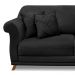 Sofá Decorativo 200cm 3 Lugares com 4 Almofadas Armstrong Veludo Preto G63 - Gran Belo