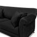 Sofá Decorativo 200cm 3 Lugares com 4 Almofadas Armstrong Veludo Preto G63 - Gran Belo