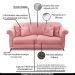 Sofá Decorativo 200cm 3 Lugares com 4 Almofadas Armstrong Veludo Rosa G63 - Gran Belo