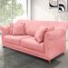 Sofá Decorativo 200cm 3 Lugares com 4 Almofadas Armstrong Veludo Rosa G63 - Gran Belo