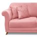 Sofá Decorativo 200cm 3 Lugares com 4 Almofadas Armstrong Veludo Rosa G63 - Gran Belo