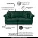Sofá Decorativo 200cm 3 Lugares com 4 Almofadas Armstrong Veludo Verde Floresta G63 - Gran Belo