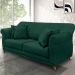 Sofá Decorativo 200cm 3 Lugares com 4 Almofadas Armstrong Veludo Verde Floresta G63 - Gran Belo