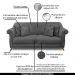 Sofá Decorativo 220cm 3 Lugares com 4 Almofadas Armstrong Suede Cinza G63 - Gran Belo