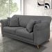 Sofá Decorativo 220cm 3 Lugares com 4 Almofadas Armstrong Suede Cinza G63 - Gran Belo