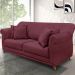 Sofá Decorativo 220cm 3 Lugares com 4 Almofadas Armstrong Veludo Vinho G63 - Gran Belo