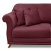 Sofá Decorativo 220cm 3 Lugares com 4 Almofadas Armstrong Veludo Vinho G63 - Gran Belo