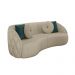 Sofá Decorativo 240cm com Almofadas Redondas Clarke Linho Bege G45 - Gran Belo