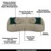Sofá Decorativo 240cm com Almofadas Redondas Clarke PU Bege G45 - Gran Belo