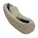 Sofá Decorativo 240cm com Almofadas Redondas Clarke PU Bege G45 - Gran Belo