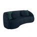 Sofá Decorativo 240cm com Almofadas Redondas Clarke Veludo Azul Marinho G45 - Gran Belo