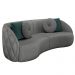 Sofá Decorativo 288cm com Almofadas Redondas Clarke Linho Chumbo G45 - Gran Belo