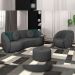 Sofá Decorativo 288cm com Almofadas Redondas Clarke Linho Chumbo G45 - Gran Belo