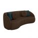 Sofá Decorativo 288cm com Almofadas Redondas Clarke PU Marrom G45 - Gran Belo