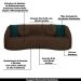 Sofá Decorativo 288cm com Almofadas Redondas Clarke PU Marrom G45 - Gran Belo