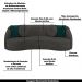 Sofá Decorativo 288cm com Almofadas Redondas Clarke Veludo Cinza G45 - Gran Belo
