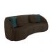 Sofá Decorativo 288cm com Almofadas Redondas Clarke Veludo Marrom G45 - Gran Belo