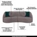 Sofá Decorativo 288cm com Almofadas Redondas Clarke Veludo Rosê G45 - Gran Belo