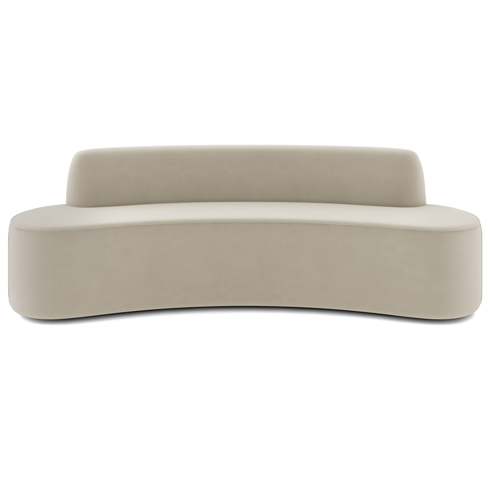 Sofá Decorativo 3 Lugares 180cm Bélgica Curvo Veludo Creme G15 - Gran Belo