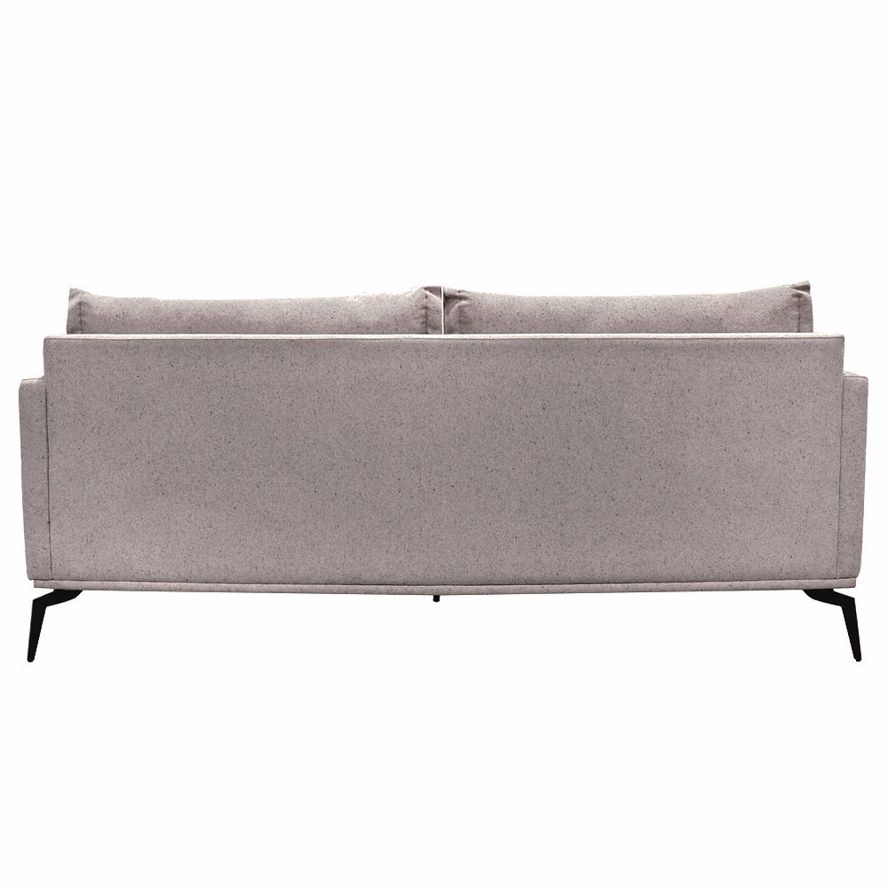 Sofá Decorativo 3 Lugares 200cm Pés em Aço Stagno Linho Areia Rústica G63 - Gran Belo