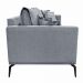 Sofá Decorativo 3 Lugares 200cm Pés em Aço Stagno Linho Cinza G63 - Gran Belo