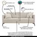 Sofá Decorativo 3 Lugares 200cm Pés em Aço Stagno Linho Off White Rústico G63 - Gran Belo