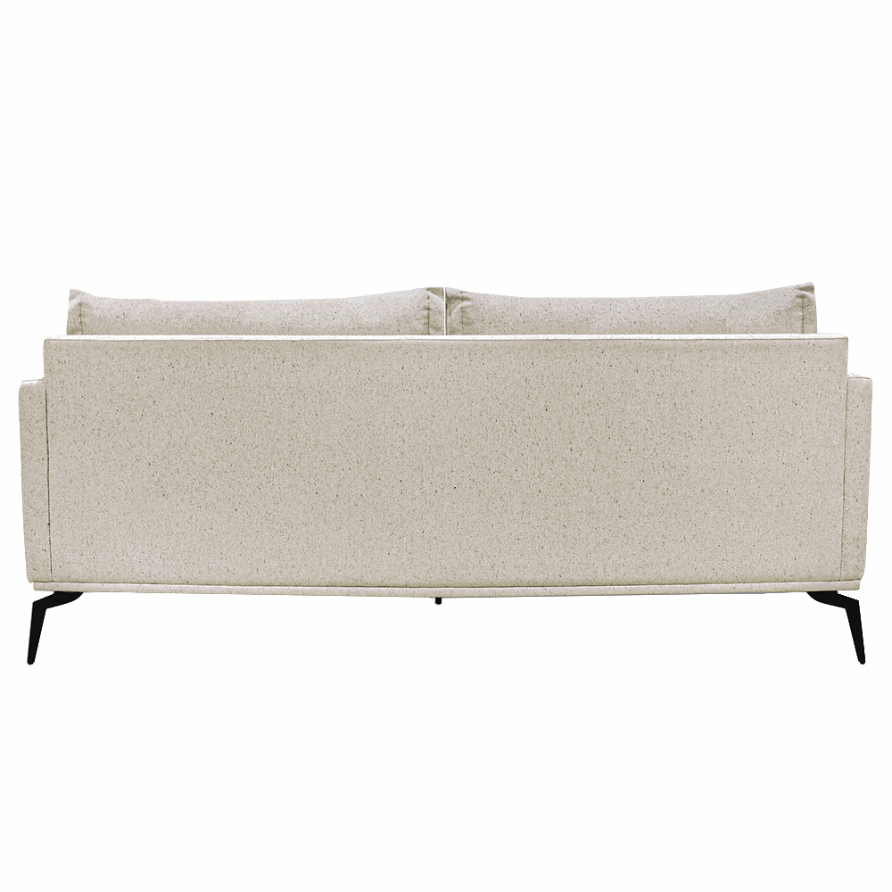 Sofá Decorativo 3 Lugares 200cm Pés em Aço Stagno Linho Off White Rústico G63 - Gran Belo